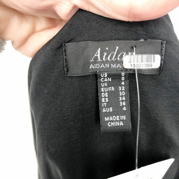 AIDAN BY AIDAN MATTOX Leopard Sequin Wrap Dress Size 0 Gold Black Sleeveless - Picture 12 of 15